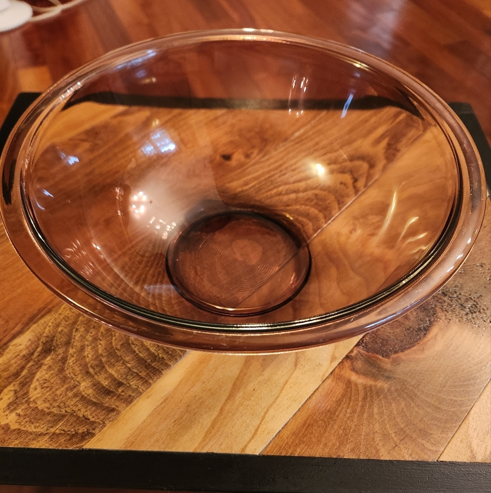 Vintage Pyrex 2.5 Liter Mixing Bowl #325 Made In USA Cranberry Brown Color